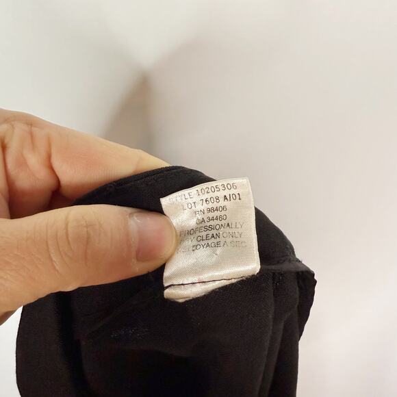 Theory Size 4 Black Button Front Pencil Skirt Wool Stretch Career Work Office - Picture 7 of 7